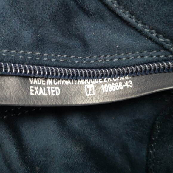 Chelsee-Girl Exalted Ladies Size 7 Navy Faux Fur Lined Faux Suede Booties - Picture 5 of 9